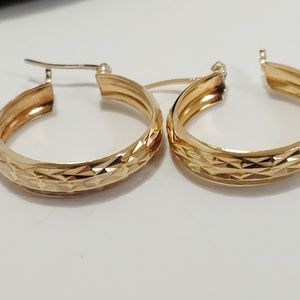 10k Gold vermeil lever hoop EARRINGS over sterling